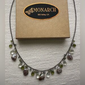 Peridot and Freshwater Pearl Women's Necklace